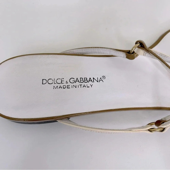 Dolce & Gabbana Patent leather thong sandals wrap boho 90s Size 11 - Picture 7 of 11